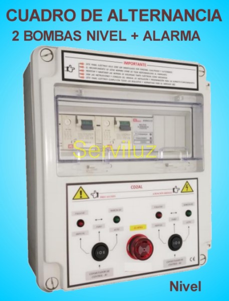 Cuadro de Alternancia Proteccion 2 Bombas y Alarma 380V 1.50-2 HP CSD2AL-404
